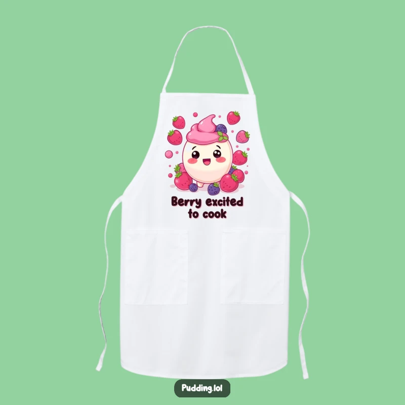 Funny Berry Pudding Apron: Delighted Cooking and Fruity Fun