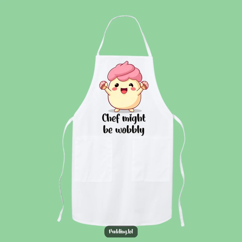Funny Pudding Cheerleader Apron - Cheerful Dessert Cooking Gift for Bakers