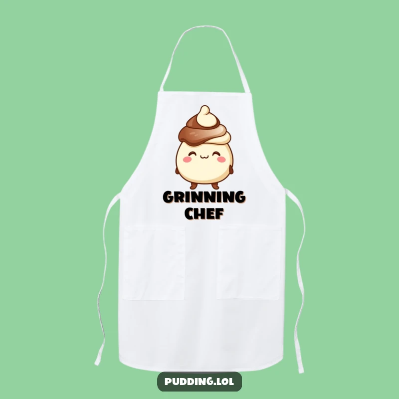 Funny Chocolate Pudding Apron - Goofy Grin Dessert Chef's Wear