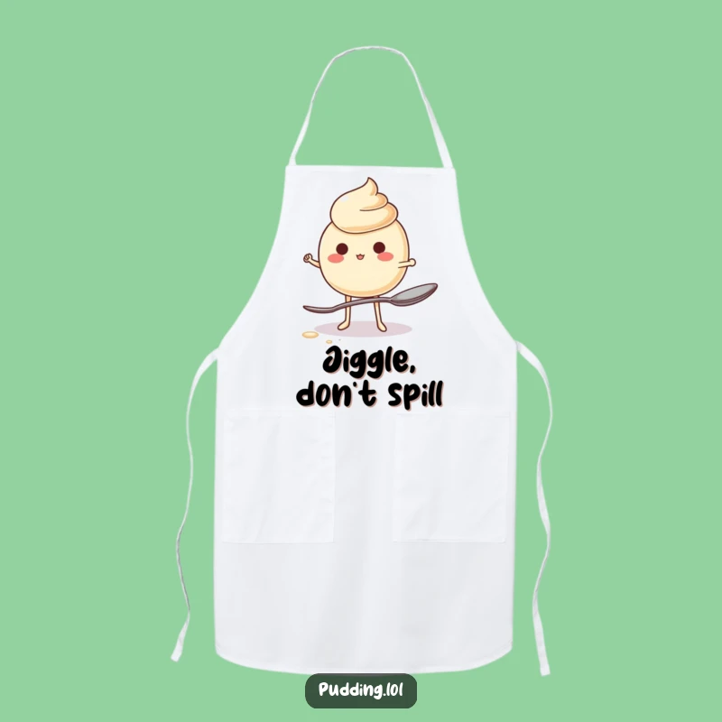 Funny Jiggling Pudding Chef Apron - Humorous Dessert Cooking Gift for Bakers