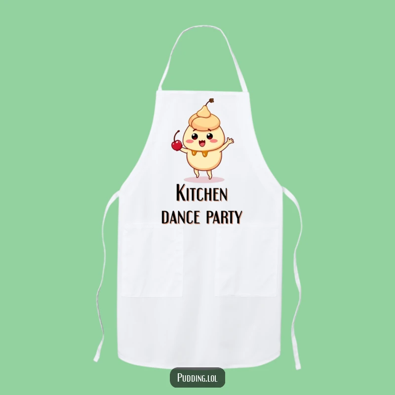 Funny Caramel Pudding Apron - Silly Dance Dessert Chef's Wear