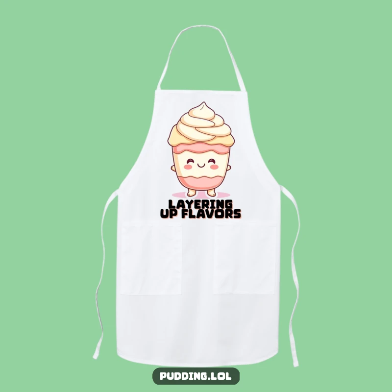 Funny Parfait Pudding Apron: Cheerful Cooking and Dessert Layer Fun