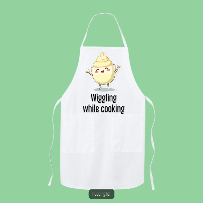Funny Pudding Cup Apron: Dancing Gelatinous Body, Hilarious Kitchen Wiggle Gift