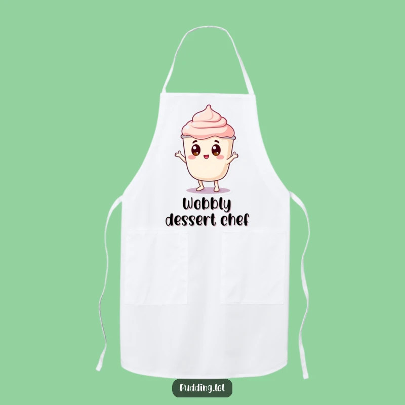 Funny Pudding Wobble Apron: Jiggly Character Googly Eyes Dance - Kitchen Fun & Hilarious Gift