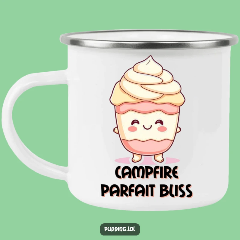 Funny Parfait Pudding Camping Mug: Cheerful Layers on Adventures
