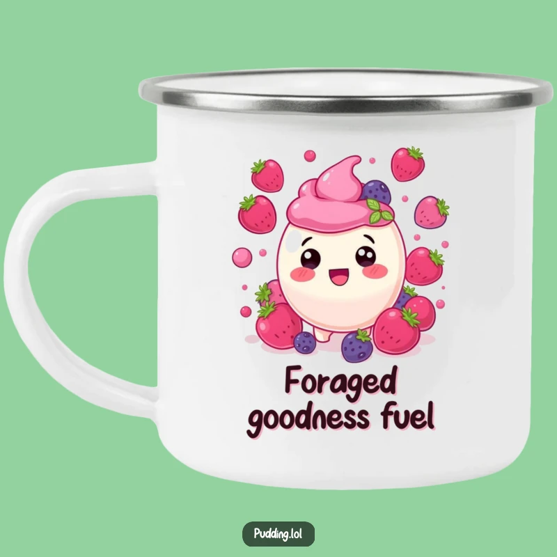Funny Berry Pudding Camping Mug: Delighted Sips and Berry Adventures