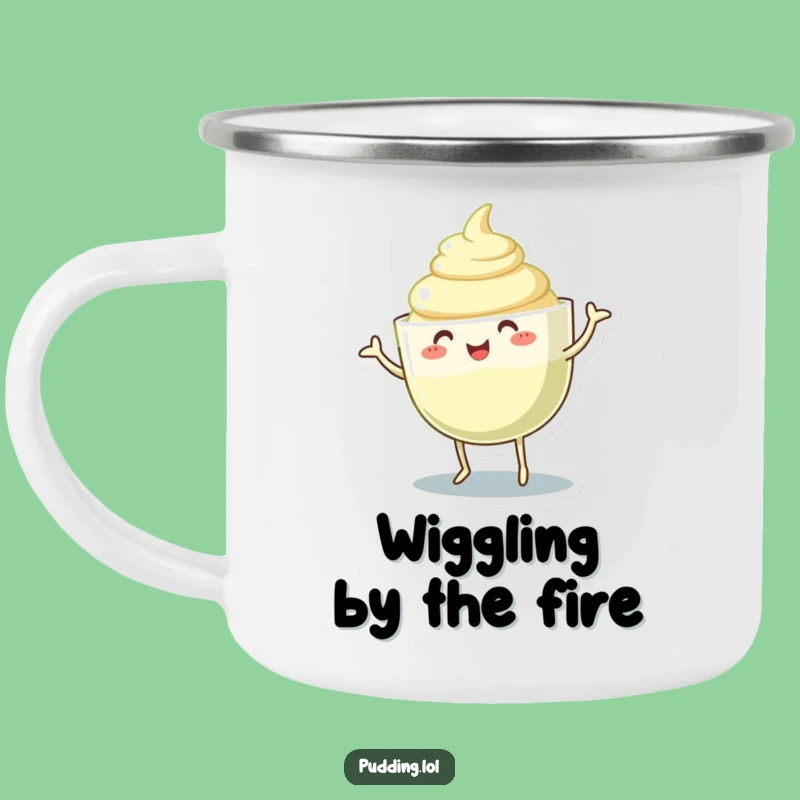 Funny Pudding Cup Camping Mug: Dancing Gelatinous Body, Outdoor Wiggle Gift