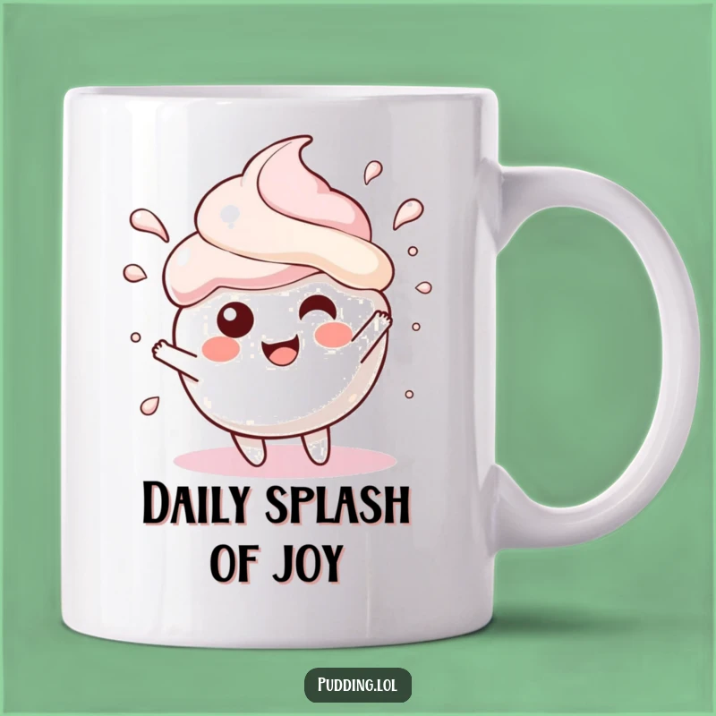 Funny Pudding Scoop Mug: Gleeful Splashing Fun, Perfect Hilarious Gift
