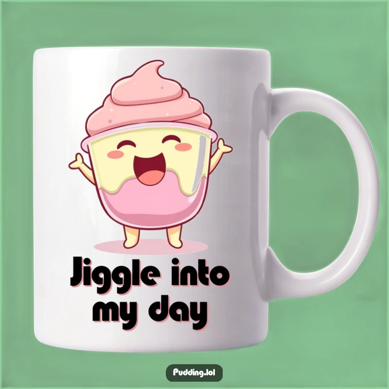 Funny Pudding Jiggle Mug: Joyful Gelatin Character, Perfect Funny Gift for Dessert Lovers