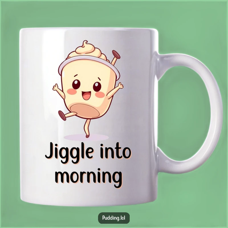 Funny Pudding Cup Mug: Wobbly Somesault, Dessert Humor, Perfect Funny Gift!