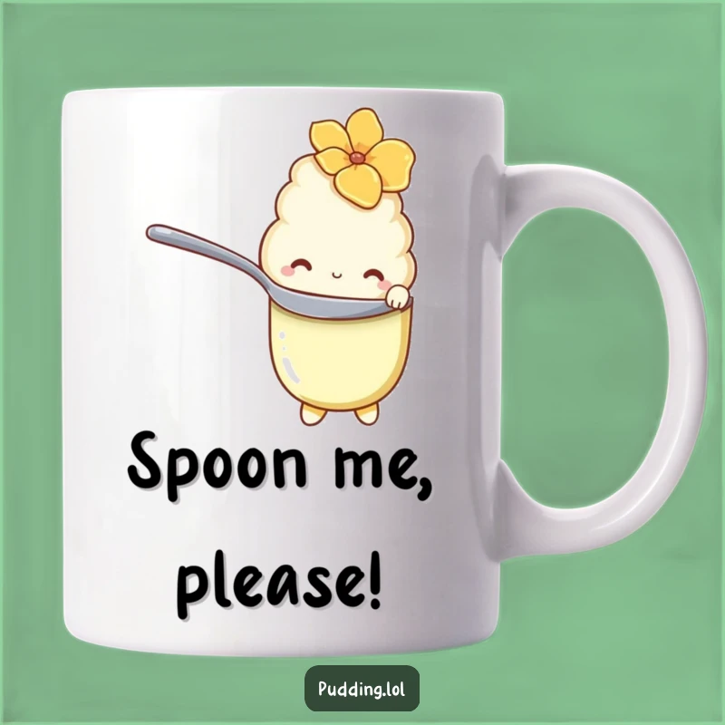 Funny Shy Pudding Mug: Adorable Character Hiding, Perfect Funny Gift