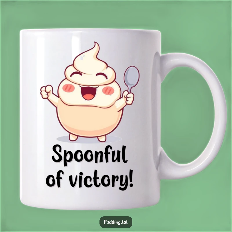 Funny Excited Pudding Mug - Wild Cheering Pudding Gift for Dessert Lovers