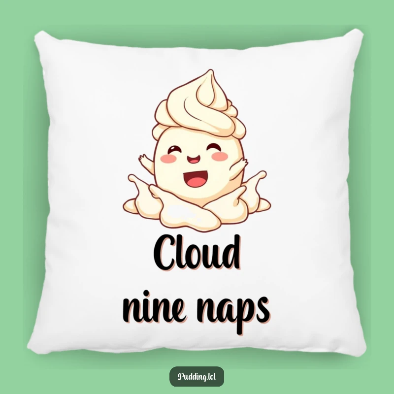 Funny Joyful Pudding Cream Pillow - Comedic Dessert Accent Pillow Gift
