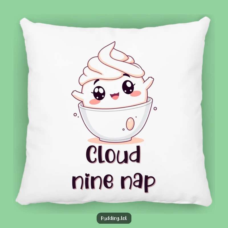 Funny Pudding Cream Tumbling Pillow Adorable Hilarious Dessert Accent For Your Couch