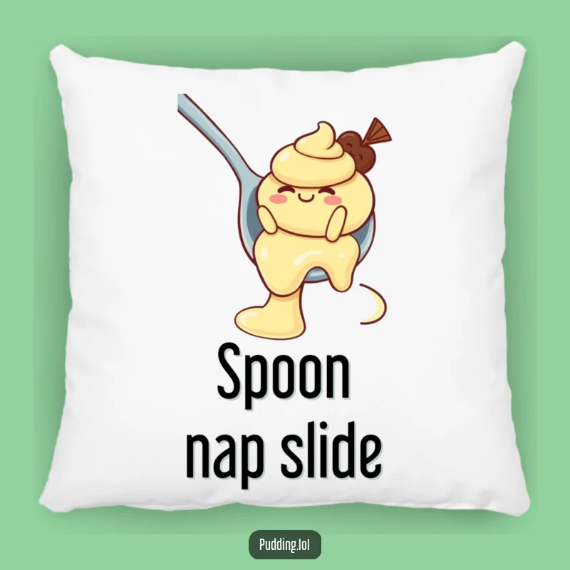 Funny Pudding Pillow: Wobbly Character Spoon Slide Comfort, Perfect Dessert Accent Gift