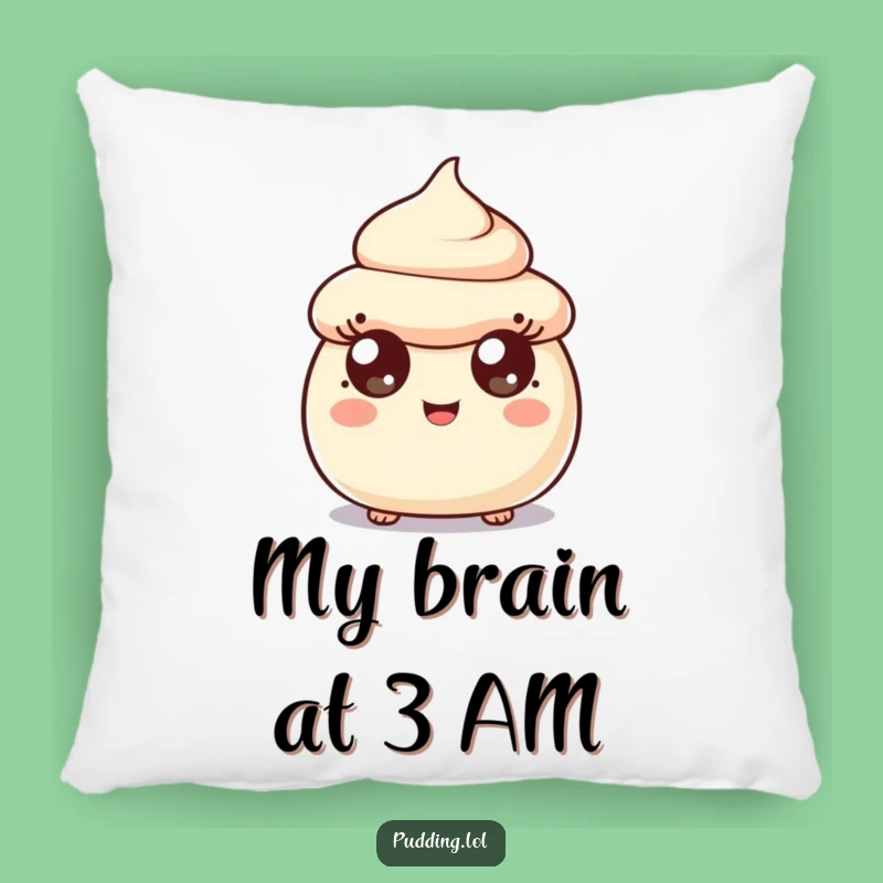 Funny Surprised Pudding Scoop Pillow - Comfy Dessert Character Cushion