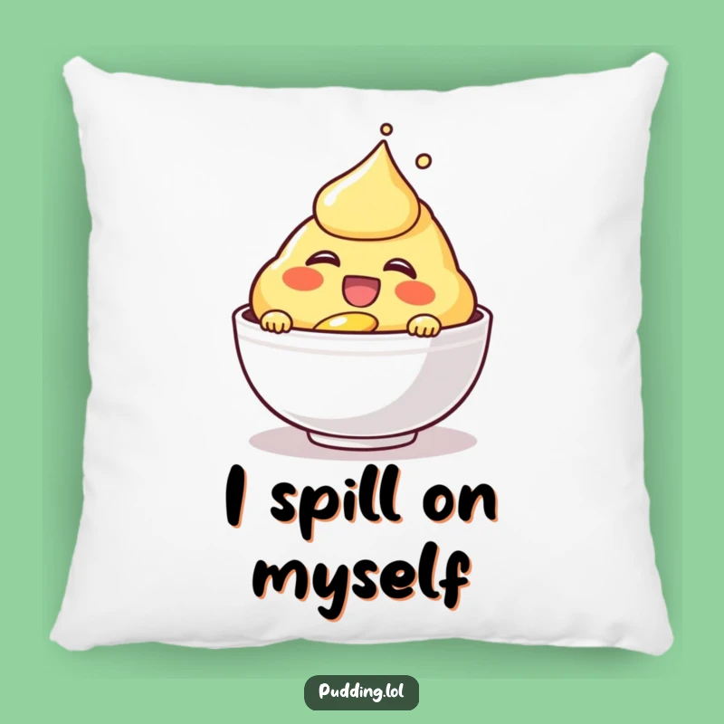 Funny Laughing Custard Pillow - Comfy Dessert Character Cushion