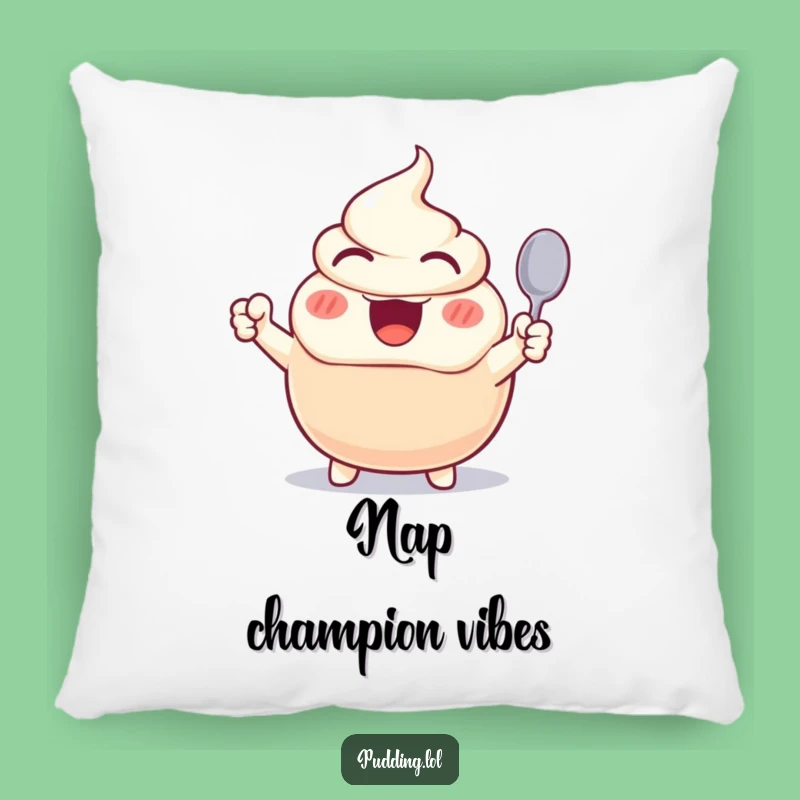 Funny Excited Pudding Pillow - Cozy Cheering Dessert Accent Pillow Gift