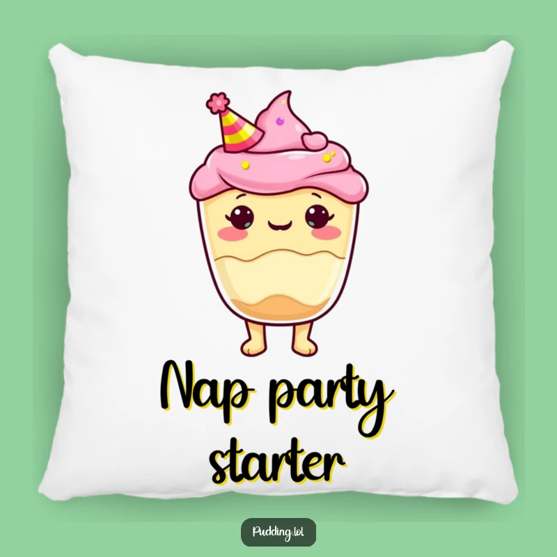 Funny Pudding Cup Party Hat Pillow: Cozy Celebration Buddy, Adorable Funny Gift