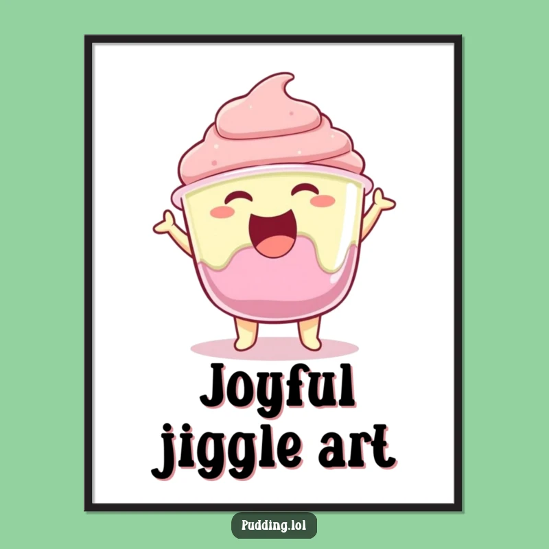 Funny Pudding Jiggle Digital Art: Joyful Gelatin Print, Instant Funny Gift Download