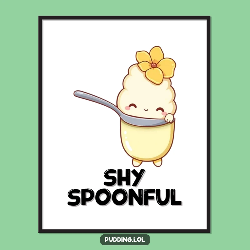 Funny Shy Pudding Digital Art: Instant Sweet Decor, Perfect Gift