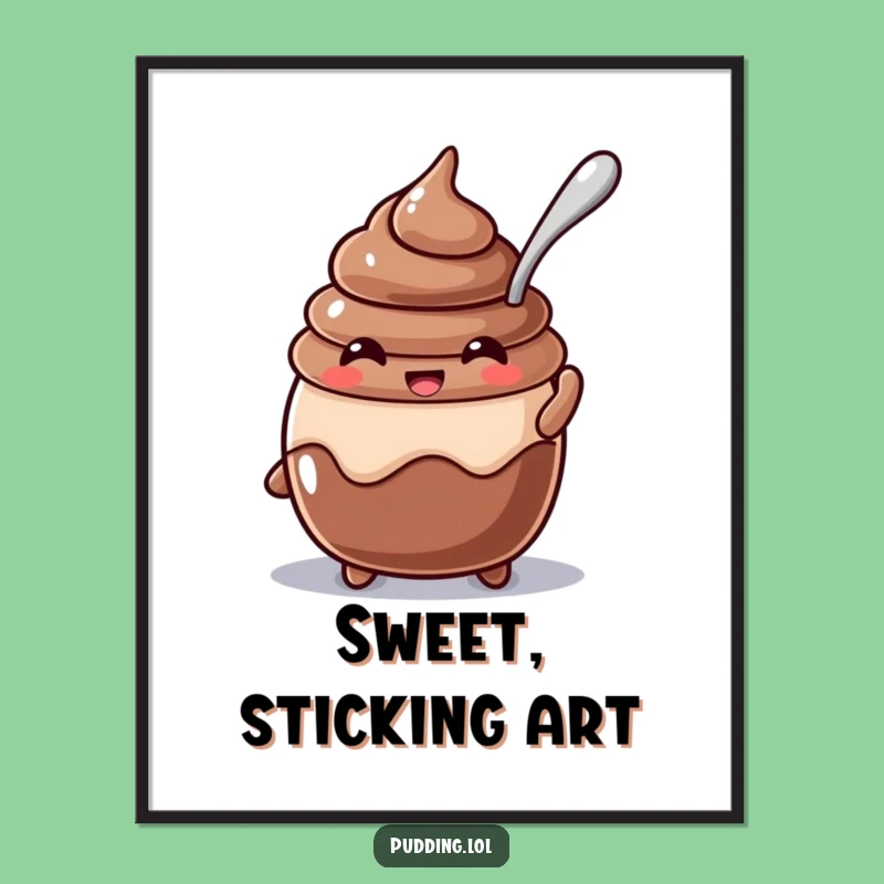 Funny Chocolate Pudding Digital Art - Instant Dessert Character Download