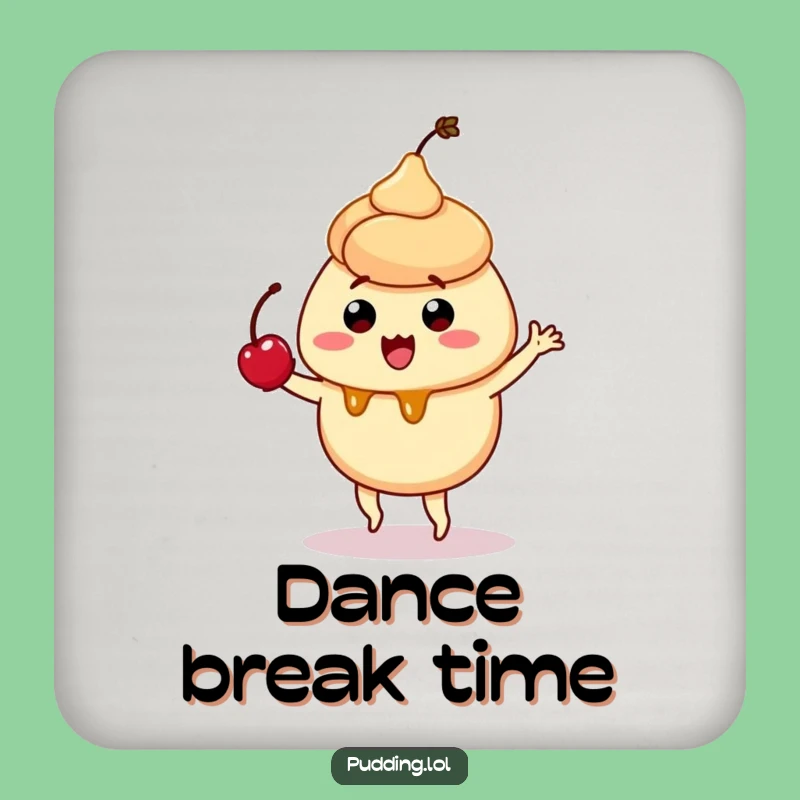 Funny Caramel Pudding Coaster - Silly Dance Dessert Protection