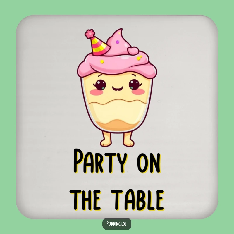 Funny Pudding Cup Party Hat Coasters: Serve with Style, Cute Funny Gift Set