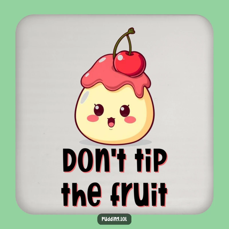 Funny Surprised Pudding Coaster - Humorous Dessert Surprise Gift