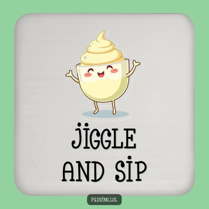 Funny Pudding Cup Coaster: Dancing Gelatinous Body, Protect Surface Wiggle Gift