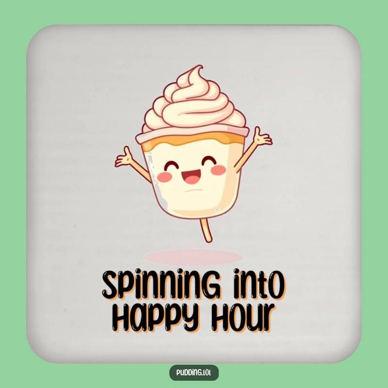 Funny Pudding Cartwheel Coaster - Protect Surfaces with Dessert Fun - Great Gift