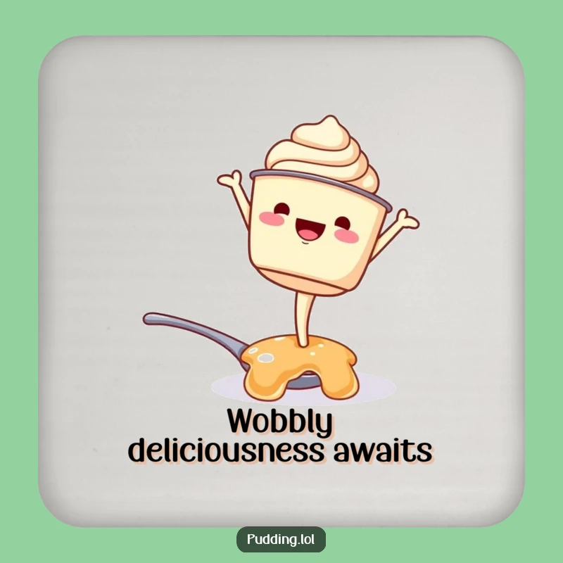 Funny Pudding Cup Handstand Coaster: Protect Surfaces with Dessert Humor, Perfect Funny Gift