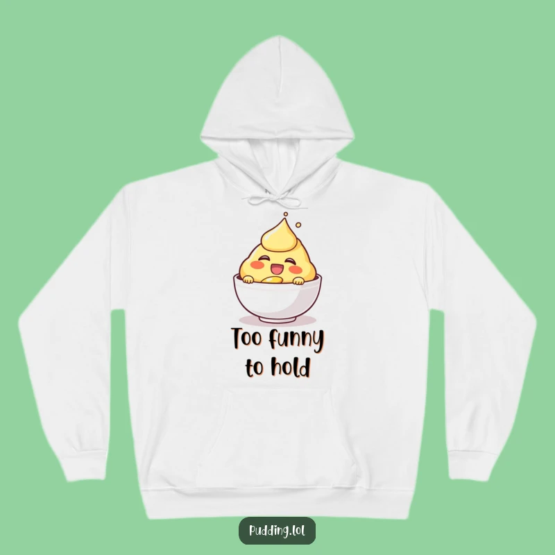 Funny Laughing Custard Hoodie - Cozy Dessert Character Apparel