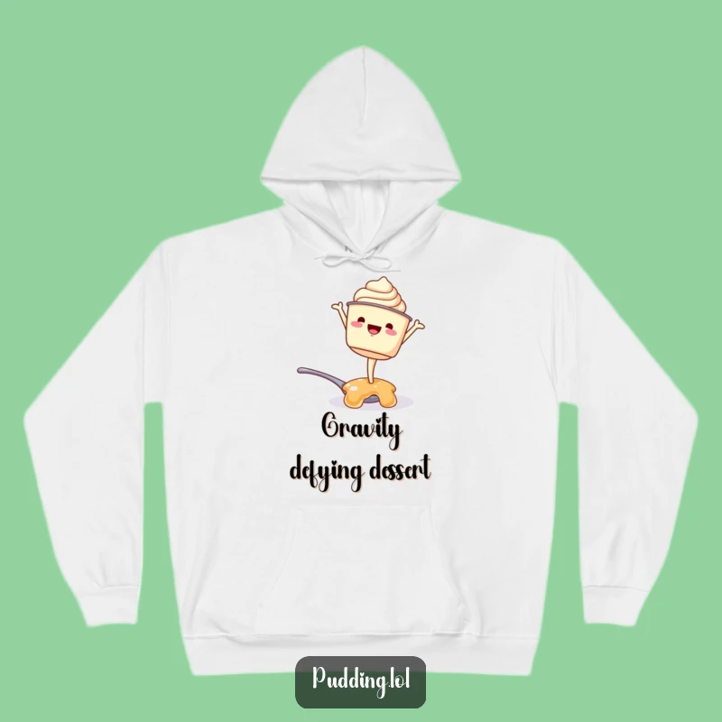 Funny Pudding Cup Handstand Hoodie: Cozy Dessert Art for Cold Days, Perfect Funny Gift