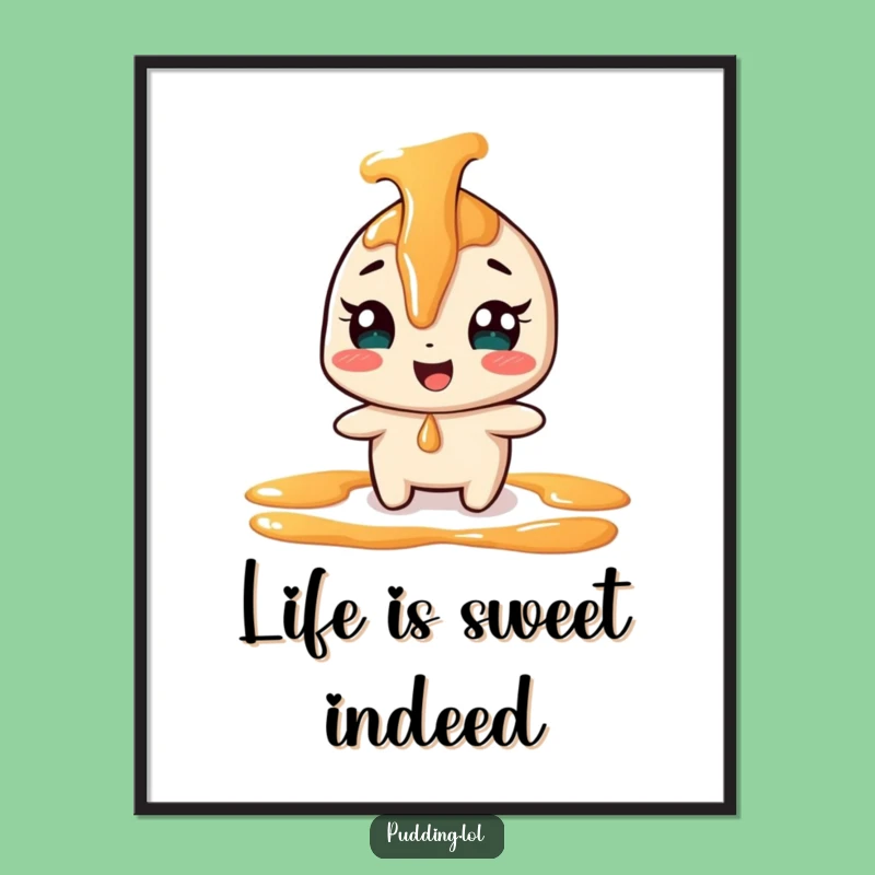 Free Printable Wall Art: Giggling Caramel Funny Downloadable Art for a Sweet Space