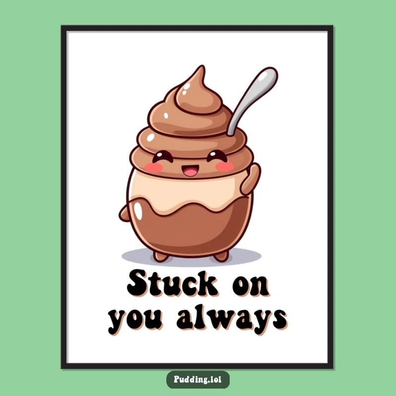 Free Printable Wall Art: Chocolate Pudding Funny Downloadable Art for a Whimsical Kitchen
