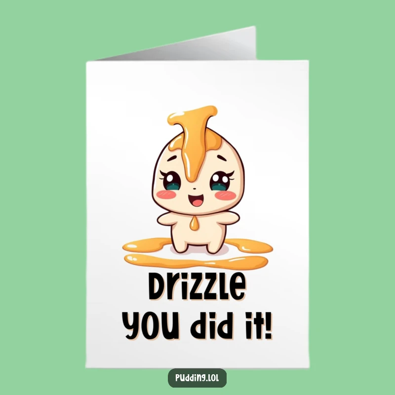 Free Printable Congrats Card: Giggling Caramel Funny Downloadable Gift for Sweet Achievements