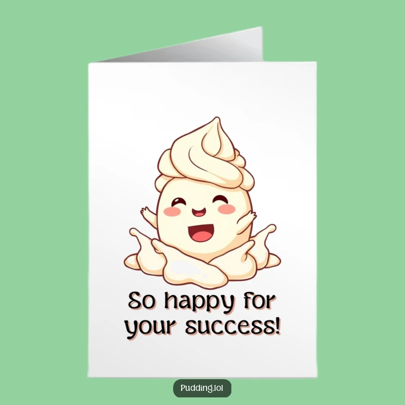 Free Printable Congrats Card Pudding Cream Splash - Joyful Downloadable Funny Gift