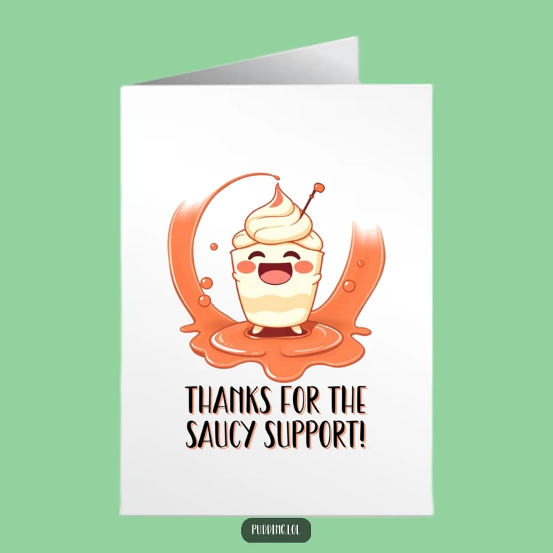 Free Printable Thank You Card: Pudding Splashing Sauce, Funny Downloadable Gift