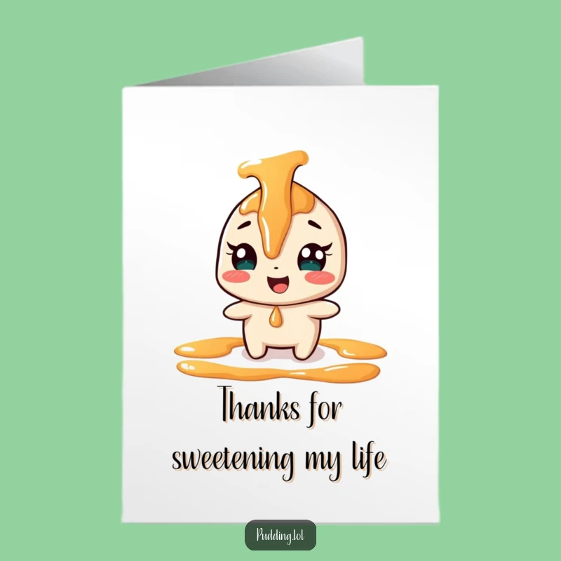 Free Printable Thank You Card: Giggling Caramel Funny Downloadable Gift of Sweet Gratitude
