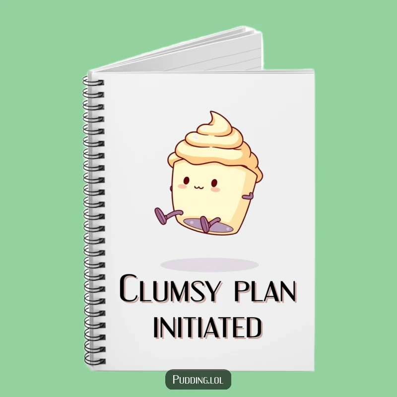 Funny Pudding Notebook: Jot Down Flubs with a Clumsy Somersault Character Gift