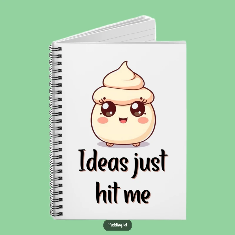 Funny Surprised Pudding Scoop Notebook - Dessert Character Journal