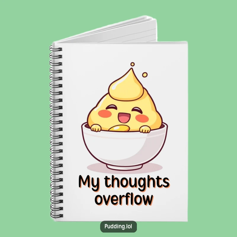 Funny Laughing Custard Notebook - Dessert Character Journal