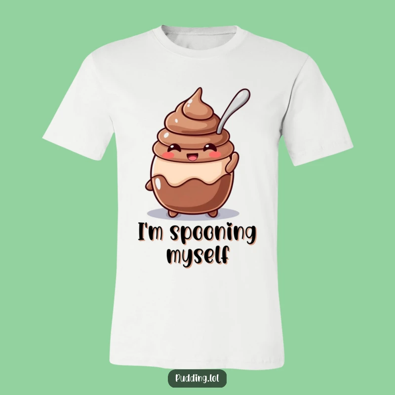 Funny Chocolate Pudding T-Shirt - Beaming Dessert Character Tee