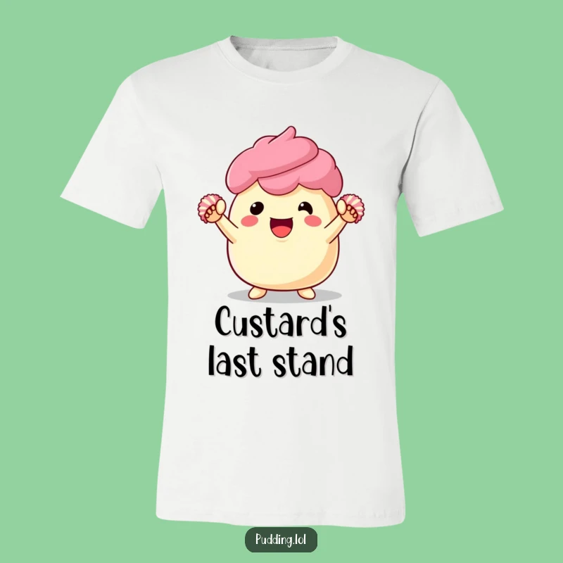 Funny Pudding Cheerleader T-Shirt - Wear Your Dessert Enthusiasm with Pride