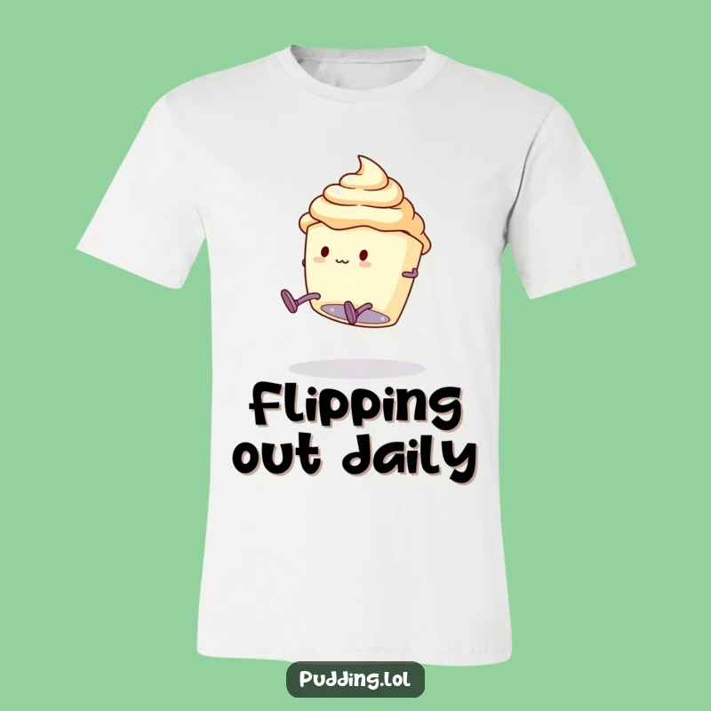 Funny Pudding T-Shirt: Clumsy Somersault Cup Character, Perfect for Goofballs Gift