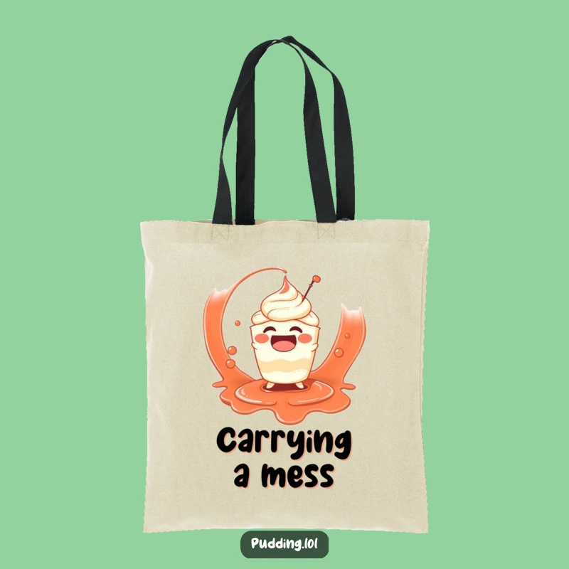 Funny Pudding Splash Tote Bag: Carry Your Fun with Saucy Style