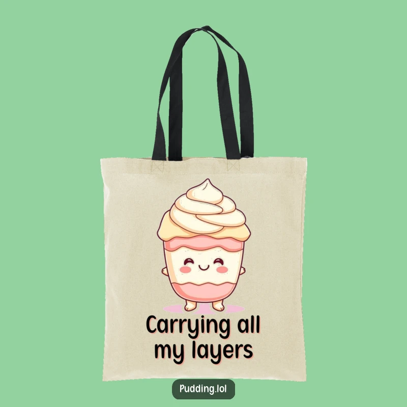 Funny Parfait Pudding Tote Bag: Carry Cheerful Layers of Fun
