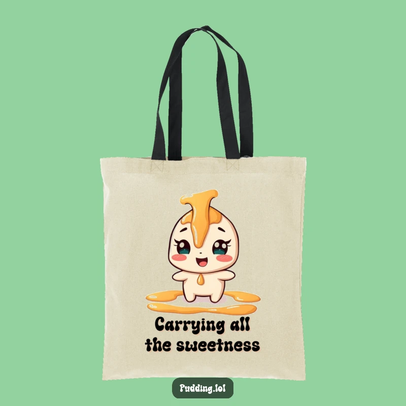 Funny Giggling Caramel Tote Bag - Playful Dessert Accessory