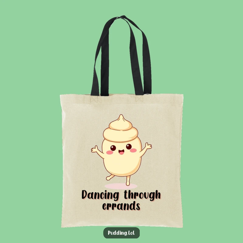 Funny Vanilla Pudding Dance Tote Bag: Carry Your Playful Dessert Vibes